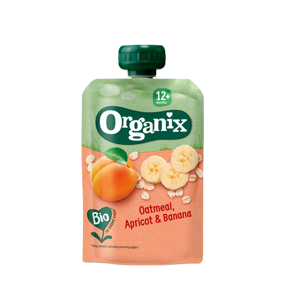 Organix Pouch oat apricot banana 12M 6x100g